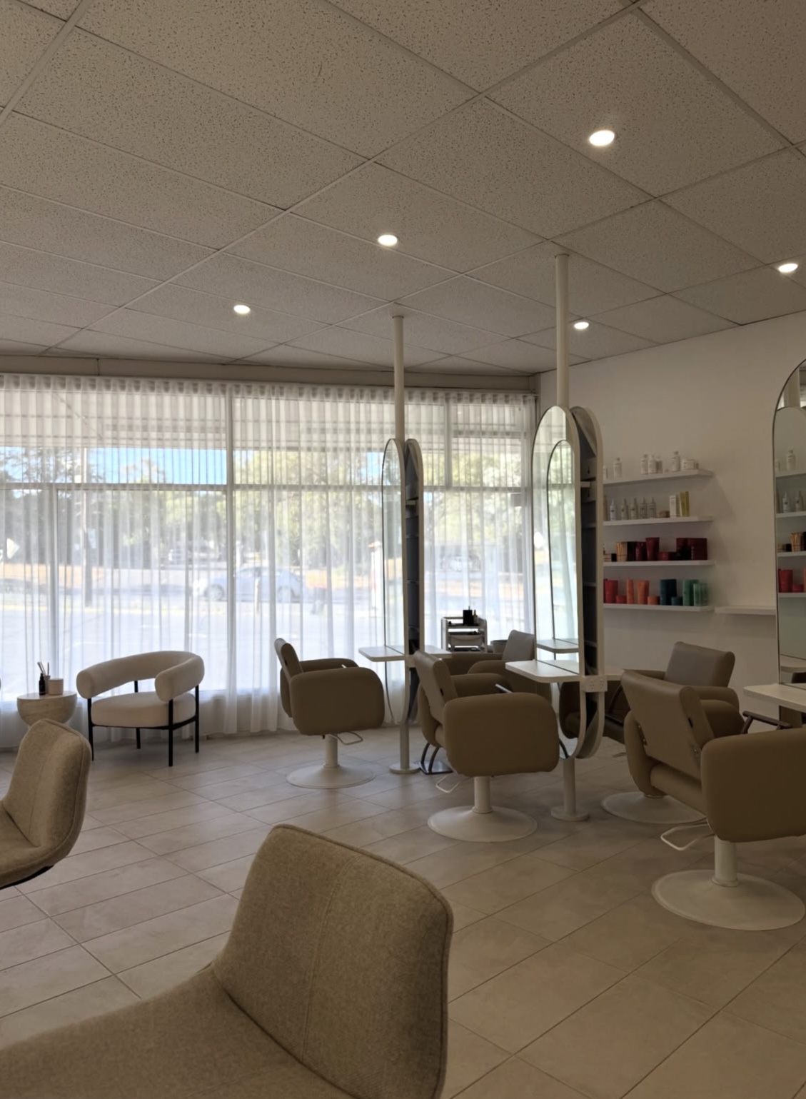 Wide view of HONEY. salon floor